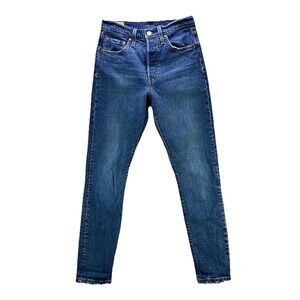 Levi's Jeans Womens 25x30 Blue 501 S Skinny Premium Button Fly Stretch Denim